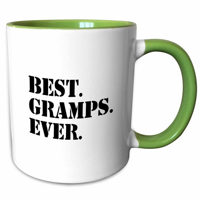 Best Gramps Ever - Gifts for Grandfathers - Granddad Grandpa nicknames - black text - family gifts 15oz Two-Tone Green Mug mug-151514-12