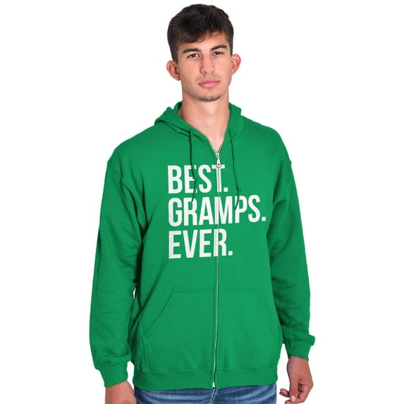 Best Gramps Ever Grandpa Grandfather Zip Hoodie Sweatshirt Men Brisco Brands 4X