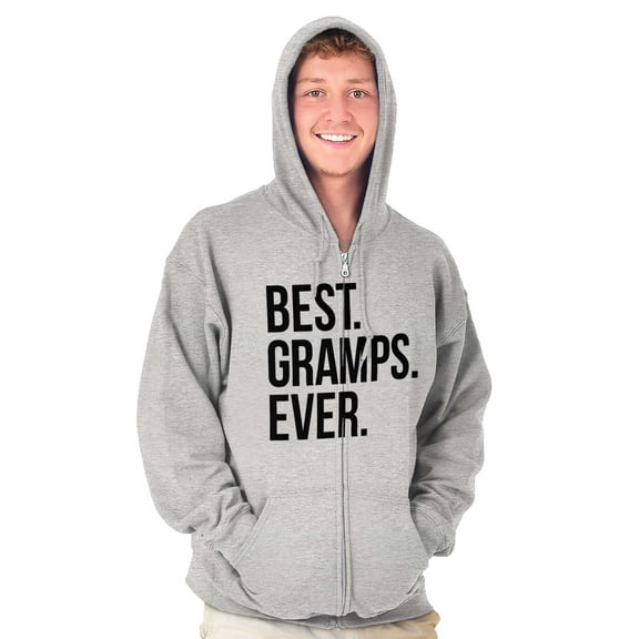 Best Gramps Ever Grandpa Grandfather Zip Hoodie Sweatshirt Men Brisco Brands S