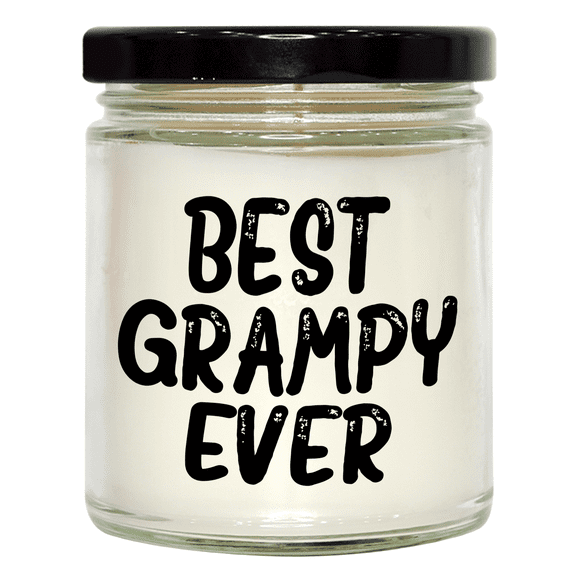 Best Grampy Ever Gifts, 9oz Vanilla Soy Candle for Mother's Day, Funny Quote, Hand-Poured Soy Wax, Black Lid, Sublimation Printed Label, Grampy, Gift from Men, Gifts for Grampy