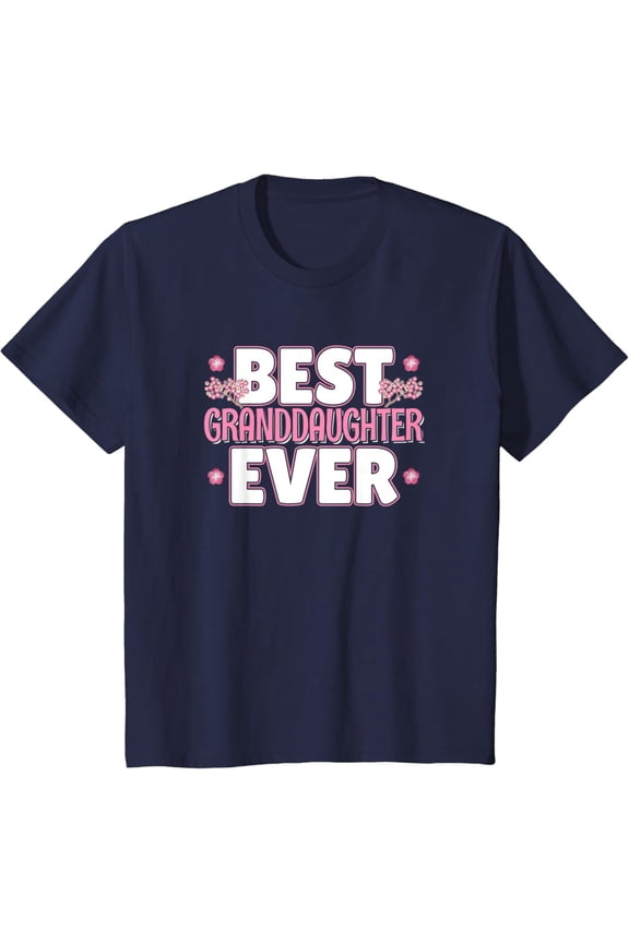 Best Granddaughter Ever Pink Flower T-Shirt, Vintage T-Shirt - All Sizes S-Xl, Gategoo