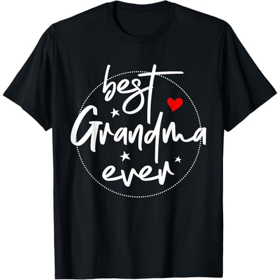 Best Grandma Ever Black T-Shirt with Playful Script and Heartwarming Design