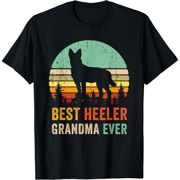 Best Grandma Ever Gift Red Blue Heeler Australian Cattle Dog T-Shirt