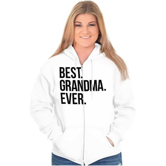 Best Grandma Ever Nanna Gigi Nan Cute Womens Plus Size Graphic Zipper Hoodie Brisco Brands 5X
