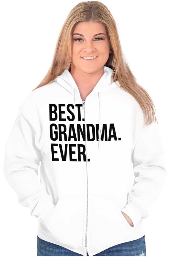 Best Grandma Ever Nanna Gigi Nan Cute Zip Hoodie Sweatshirt Women Brisco Brands L