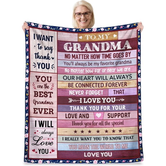 Best Grandma Gift, Funny Thoughtful Gift for Grandma from Grandson Granddaughter, Grandma Birthday Gift from Grandkids, Unique Grandma Gift for Christmas Mothers Day, Grandma Blanket Gift 80"X 60"