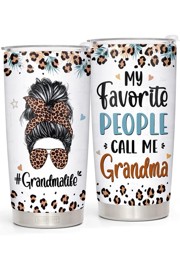 Best Grandma Gifts From Granddaughter, Grandson - Grandma Life Tumbler 20Oz & Keychain GiftSet - Mothers Day Gifts For Grandma From Grandchildren - Birthday, Thank You Gift Idea