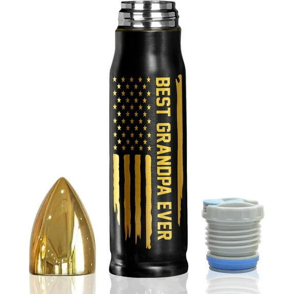 Best Grandpa 17oz Stainless Steel Bullet Tumbler - Father ''s Day Gifts for Grandpa - Grandpa Gifts, Papa Gifts from Grandchildren - Gifts for Pawpaw Poppy Papaw - Birthday Christmas Gifts for Grandpa