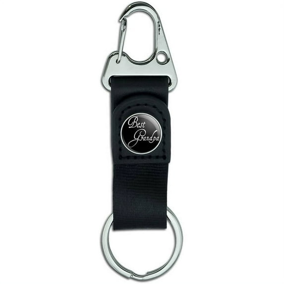Best Grandpa Belt Clip On Carabiner Leather Keychain Fabric Key Ring