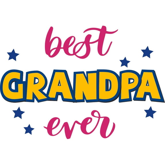 Best Grandpa Ever - Bedroom Living Room Art Adhesive Multicolored Wall Lettering Art 20" x 20" Removable Decor Design DIY Stick And Peel Home Art Inspirational Grandfather Quotes Vinyl Wall Sticker