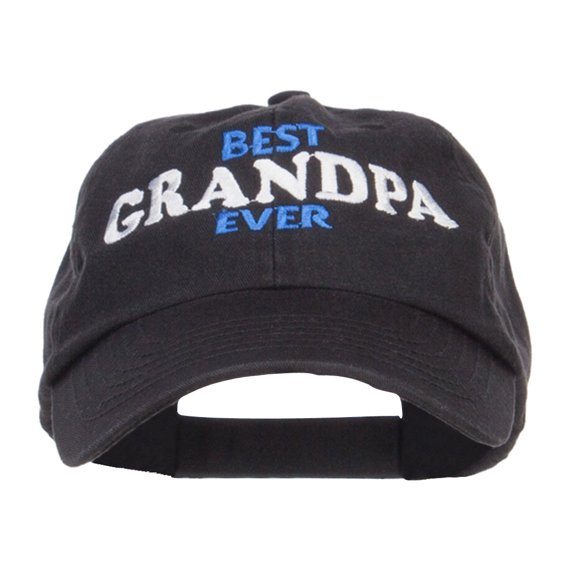 Best Grandpa Ever Embroidered Low Cap - Black OSFM