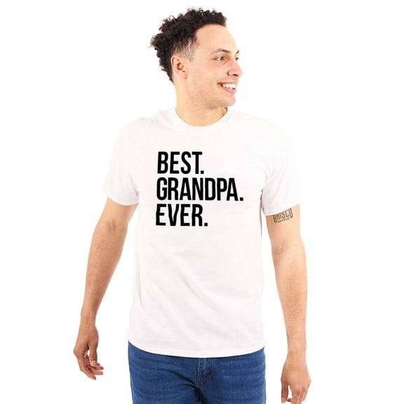 Best Grandpa Ever Grandfather Poppop Men's Big & Tall Crewneck Graphic Tee Brisco Brands 3X