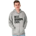 thumbnail image 1 of Best Grandpa Ever Grandfather Poppop Men's Big & Tall Graphic Zip Up Hoodie Brisco Brands 5X, 1 of 5