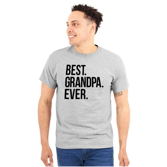 Best Grandpa Ever Grandfather Poppop Men's Big & Tall Crewneck Graphic Tee Brisco Brands 2X