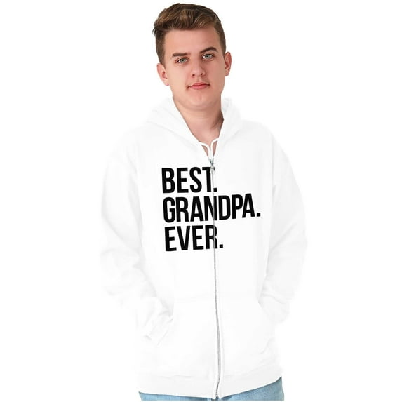Best Grandpa Ever Grandfather Poppop Men's Big & Tall Graphic Zip Up Hoodie Brisco Brands 2X