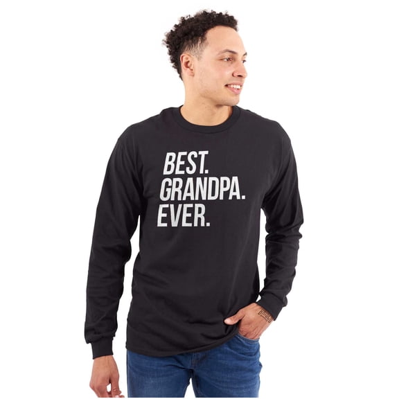 Best Grandpa Ever Grandfather Poppop Men's Long Sleeve Tee T Shirt Brisco Brands S
