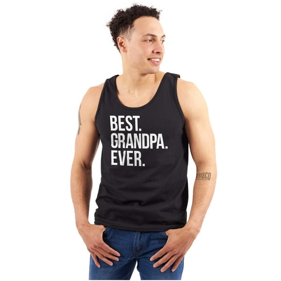Best Grandpa Ever Grandfather Poppop Mens Big & Tall Graphic Tank Top Brisco Brands 3X