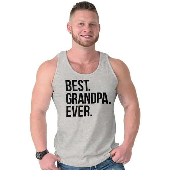 Best Grandpa Ever Grandfather Poppop Tank Top Sleeveless Tee Men Brisco Brands M