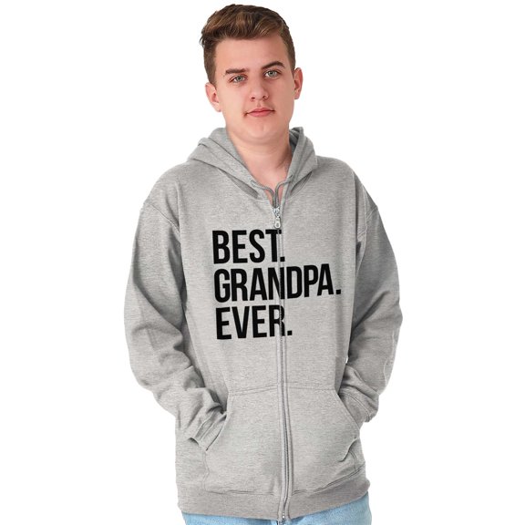 Best Grandpa Ever Grandfather Poppop Zip Hoodie Sweatshirt Men Brisco Brands X