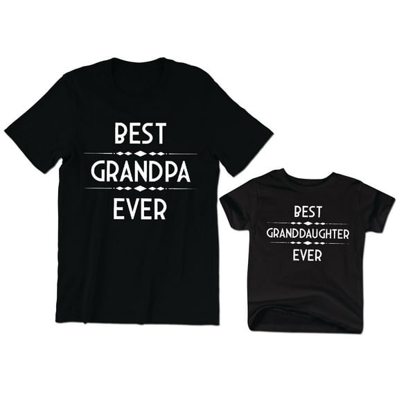 Best Grandpa Ever Men's T-Shirt Best Granddaughter Ever Kids Toddler Shirt Youth Baby