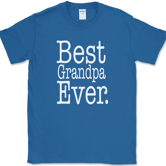 Best Grandpa Ever T-Shirt Fathers Day Holiday Love Family Text Tee - Royal Blue, 2XL