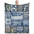 thumbnail image 1 of Best Grandpa Gifts, Gifts for Grandpa from Grandson Granddaughter, Birthday Gifts for Grandpa from Grandkids, Great Grandpa Gifts Idea for Fathers Day Christmas, Grandpa Blanket 60"X50", 1 of 5