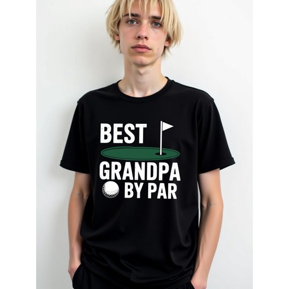 Best Grandpa by Par Golf Tee mens round neck T-shirt black elegant funny Everyday and weekend wear Classic Unisex Shirt Crewneck tshirts