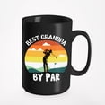 thumbnail image 1 of Best Grandpa by Par Pun Quote with a Swinging Golf Player, Golfing or Golfer, Black 15oz Ceramic Mug, 1 of 5