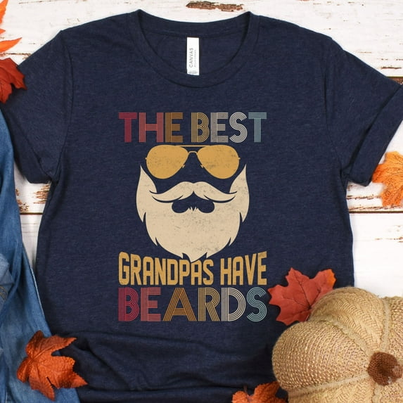 The Best Grandpas Have Beards Shirt, Bearded Grandpa Tee, Gift For Grandpa, Best Grandpa Ever, Grandad Beard Shirt, Funny Grandpa Shirt (Colors:Dark Grey Heather; Sizes:L;)