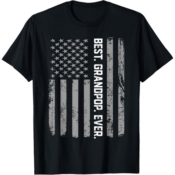 Best Grandpop Ever Vintage American Flag T Shirt T-Shirt