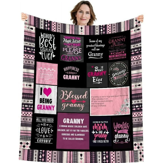 Best Granny Blanket Gifts for Grandma from Grandchildren Granny Gifts from Grandaughter Grandson | Best Granny Ever Throw Blanket, Mothers dasy Birthday for Granny 50\u201d X 60\u201d