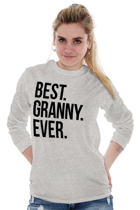 Best Granny Ever Grandma Grams Mother Women Plus Size Long Sleeve Graphic Tee Brisco Brands 3X