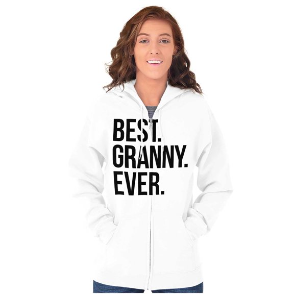 Best Granny Ever Grandma Grams Mother Womens Plus Size Graphic Zipper Hoodie Brisco Brands 5X