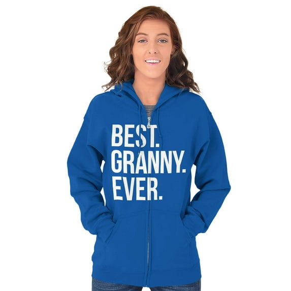 Best Granny Ever Grandma Grams Mother Zip Hoodie Sweatshirt Women Brisco Brands L