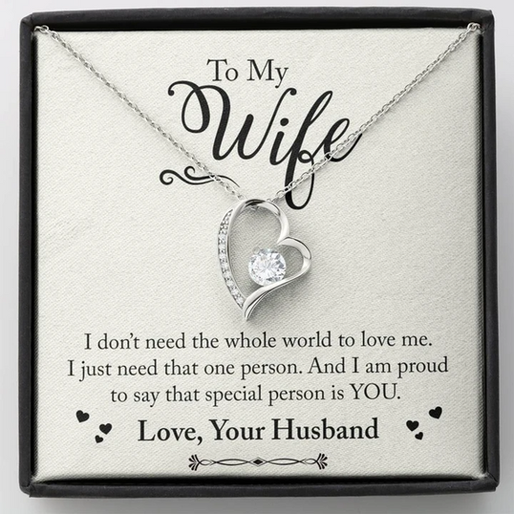 Best HeartfeltFor Wife - Necklace, White Forever Love Necklace