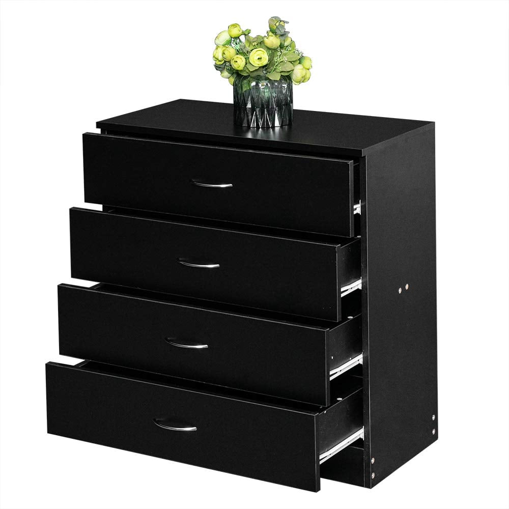 Black Farmhouse 4-Drawer Vertical Chest of Drawers