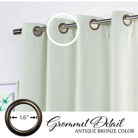 Best Home Fashion Blackout Curtain 2 Panels - Premium Thermal Insulated Window Treatment Blackout Drapes for Bedroom - Antique Bronze Grommet Top (Gin, 52" W x 96" L)