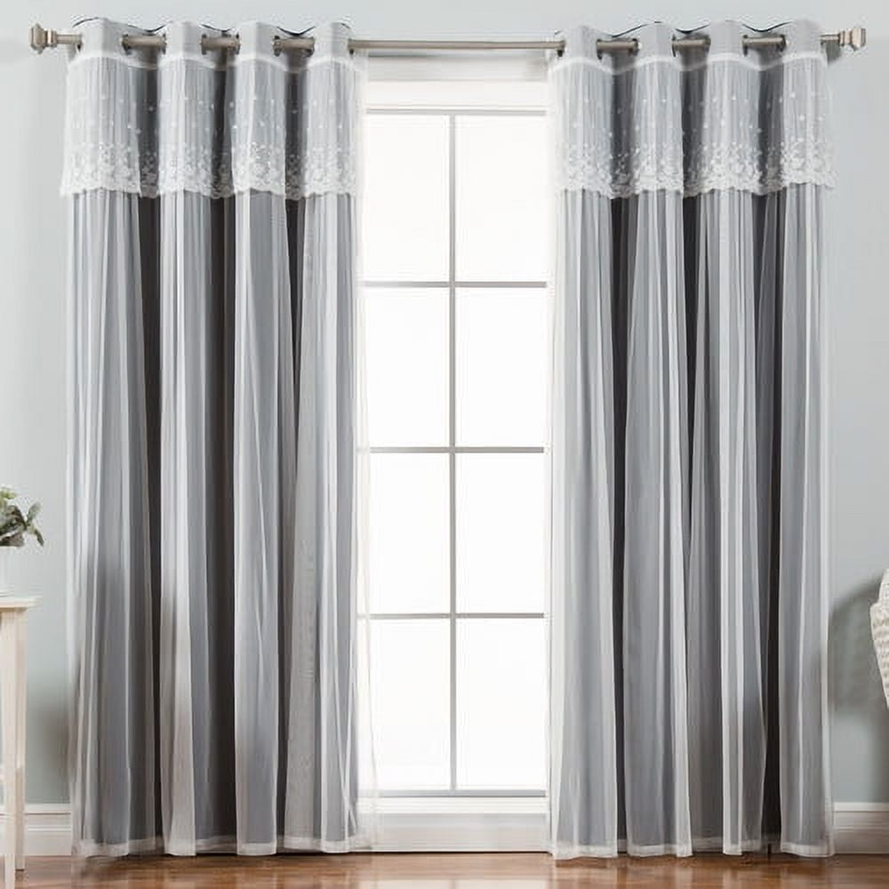 Best Home Fashion Mix & Match Tulle Sheer Blackout Curtain Panel