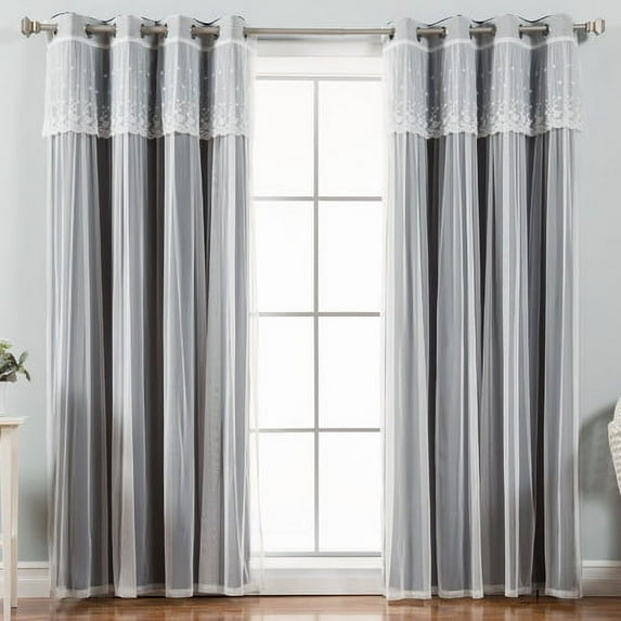 Best Home Fashion, Inc. Mix & Match Tulle Sheer Blackout Curtain Panel (Set of 2)