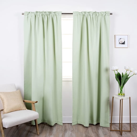 Best Home Fashion Premium Blackout Curtain Panels - Solid Thermal Insulated Window Treatment Blackout Drapes for Bedroom - Back Tab & Rod Pocket (Gin, 52" W x 84" L)
