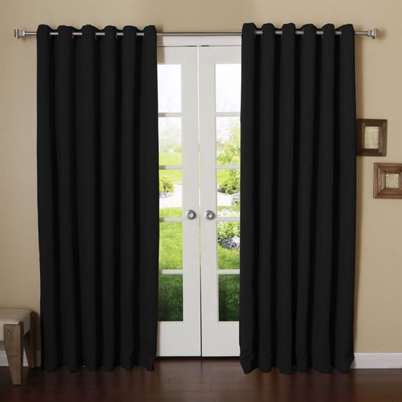 Best Home Fashion Wide Width Basic Solid Grommet Thermal Insulated Blackout Curtain 100-in W 108-in L