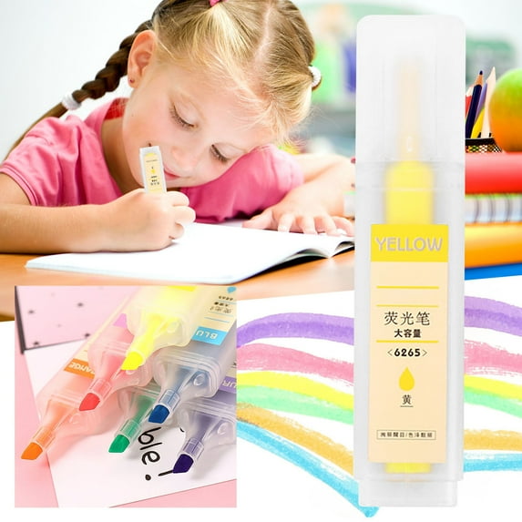 Pedty Office Supplies Supplies,Pen,1X High-Capacity Fluorescent Pen Transparent Pen Color Pen,Highlights Marking Candy-Colored Office Graffiti Marker Hand-Held Pen 17Ml Yellow.,Pens