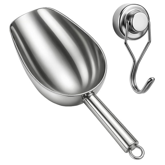 Hot Sale! Stainless Steel Ice Scoop for Freezer with Hook - Ice Scoop for GE Profile Opal 2.0 Nugget Ice Maker, for Kitchen Bar Party Accessories