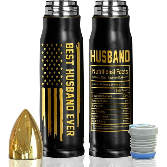 Best Husband Ever 17oz Stainless Steel Black Bullet Tumbler - Gifts for Him, Husband Gifts from Wife - Gifts for Husband for Anniversary, Husband Birthday Gift, Husband Christmas Gifts
