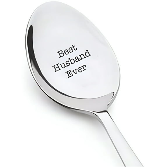 Best Husband Ever Gifts from Wife for Birthday Wedding Anniversary Engagement Valentines Day Special Unique Gift For Hubby -Engraved Stainless Steel spoon 7 inches