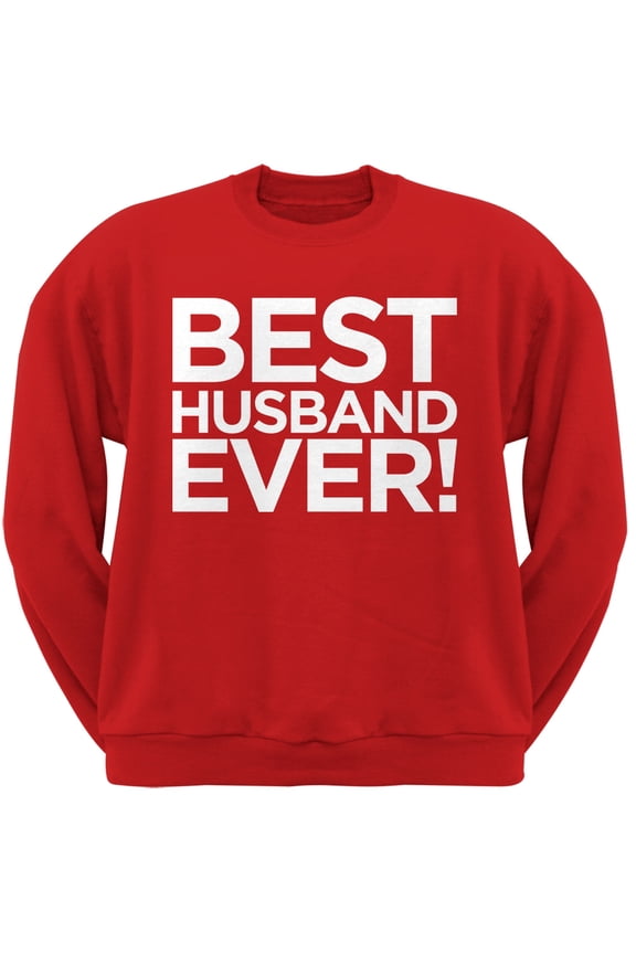 Best Husband Ever Red Adult Crew Neck Sweatshirt - Large