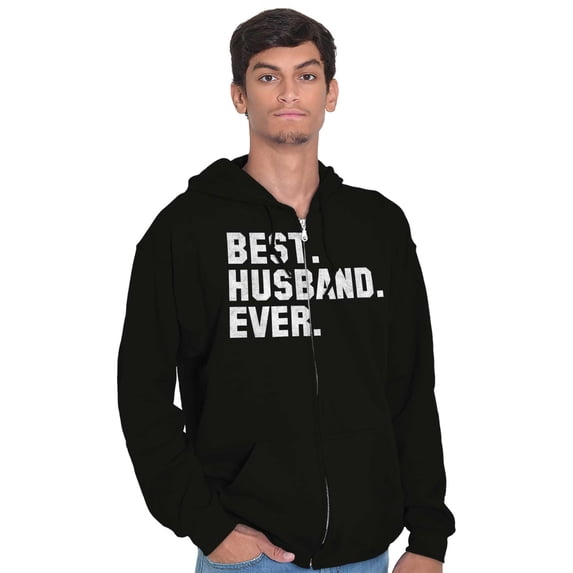 Best Husband Ever Trophy Hubby Gift Men's Big & Tall Graphic Zip Up Hoodie Brisco Brands 3X