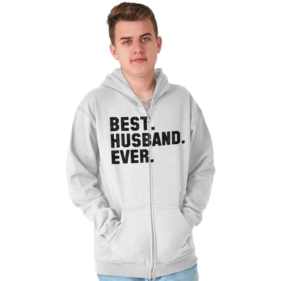 Best Husband Ever Trophy Hubby Gift Zip Hoodie Sweatshirt Men Brisco Brands L