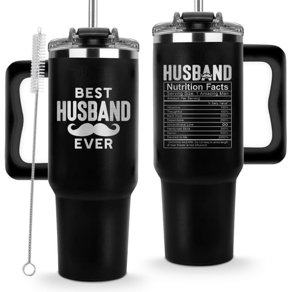 Best Husband Ever Tumbler 40 Oz, Hubby Coffee Mug From Wife, Worlds Best Husband Gifts Idea, Wedding Anniversary, Valentines Day, Christmas, Birthday Gifts For Men, Him, Husband Fathers Day Presents