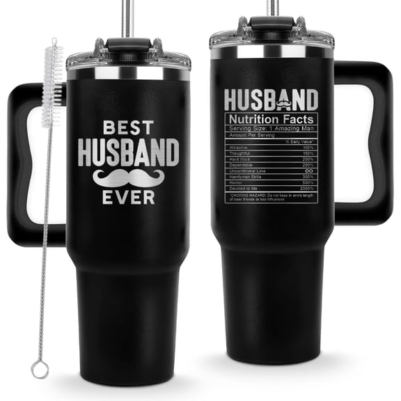 Best Husband Ever Tumbler 40 Oz, Hubby Coffee Mug From Wife, Worlds Best Husband Gifts Idea, Wedding Anniversary, Valentines Day, Christmas, Birthday Gifts For Men, Him, Husband Fathers Day Presents